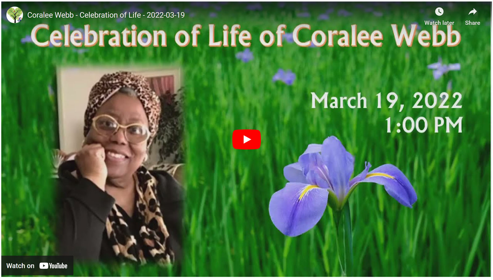 Coralee Webb – Celebration of Life – 2022-03-19