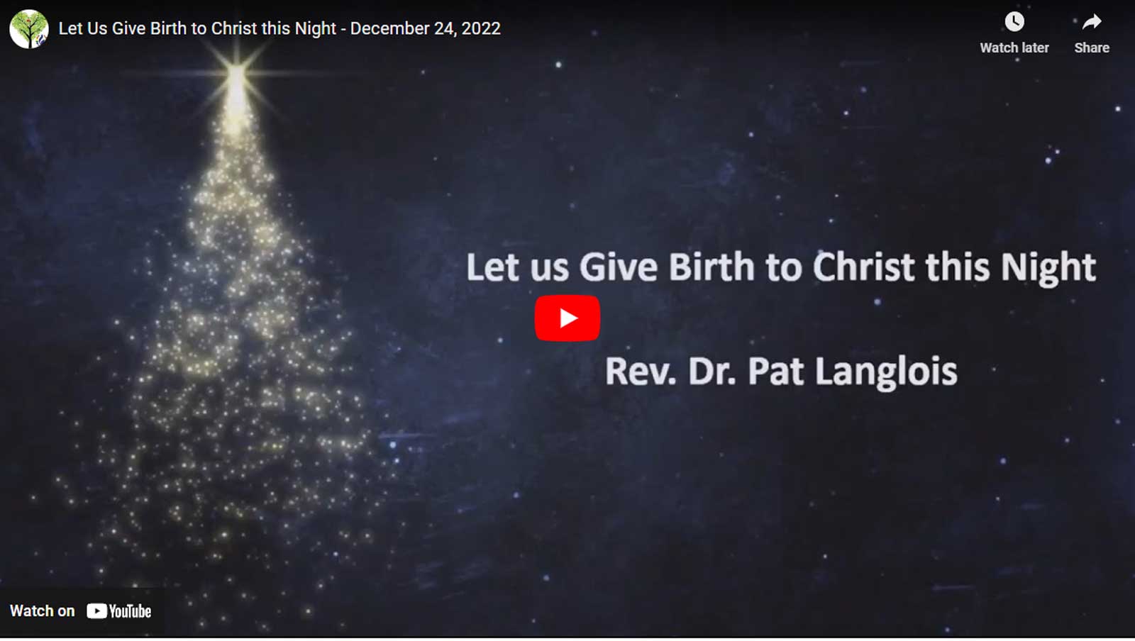 Let Us Give Birth to Christ this Night – December 24, 2022