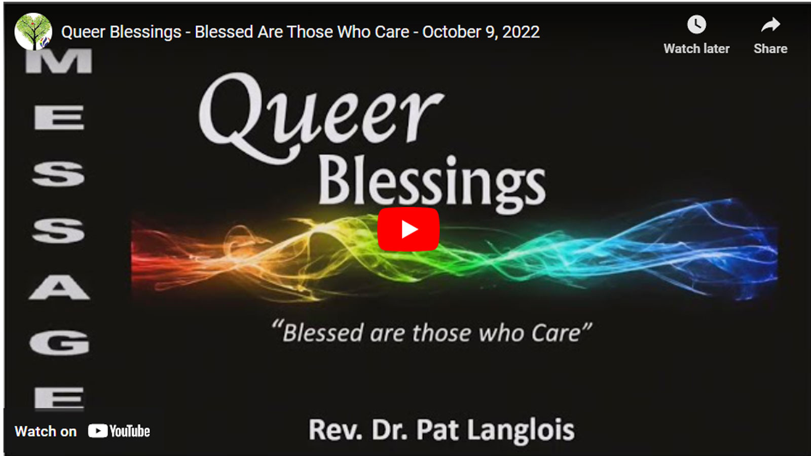 Queer Blessings A Study of the Beatitudes with Rev. Dr. Pat Langlois - Introduction